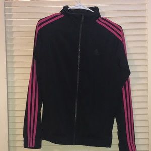 adidas pink and black strip tracksuit SMALL barely worn